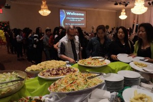 At the buffet station